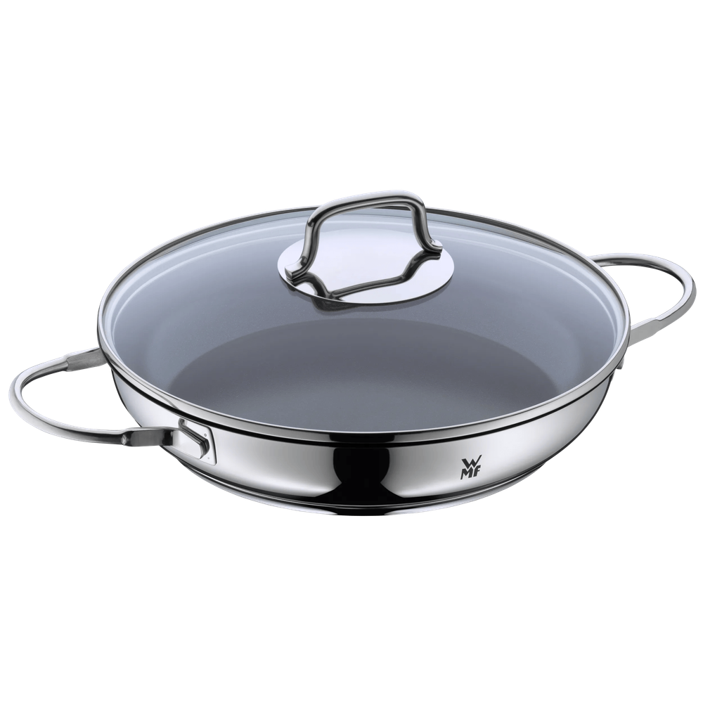 Tigaie servire WMF cu capac, 26 cm, Cromargan®, inductie