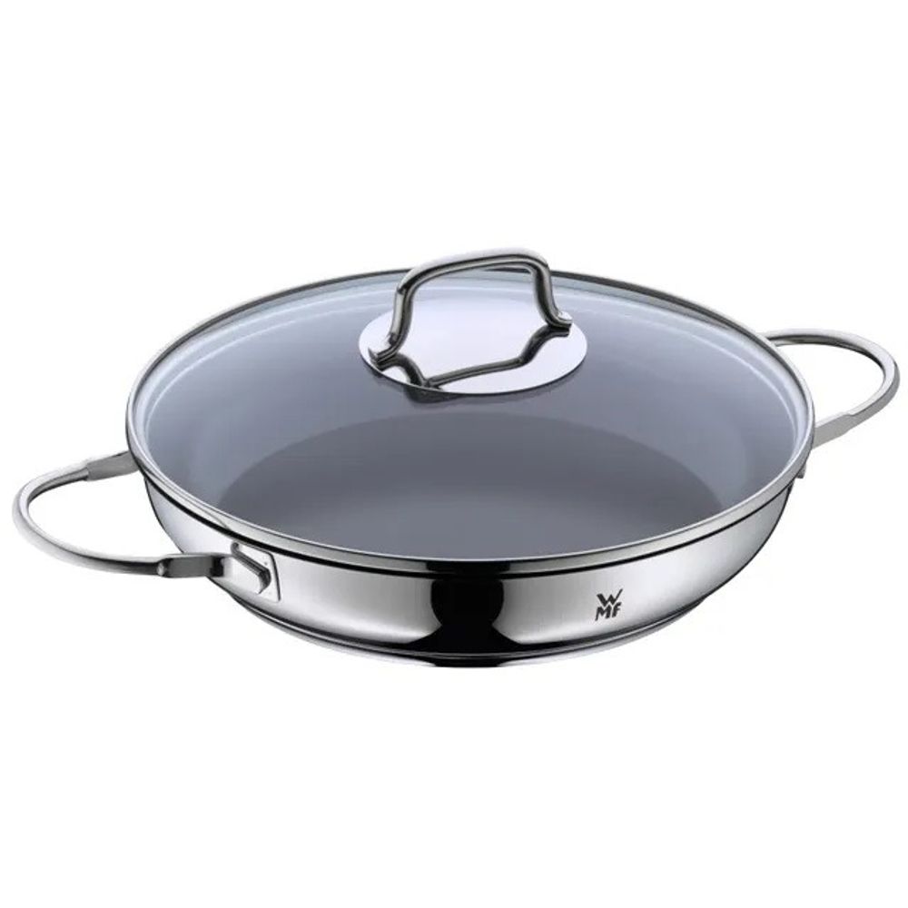Tigaie servire WMF cu capac, 26 cm, Cromargan®, inductie