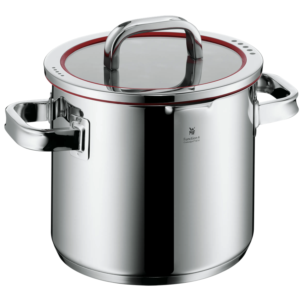 Oala inalta cu capac WMF Function 4, 20 cm, 5L, Cromargan®, argintiu