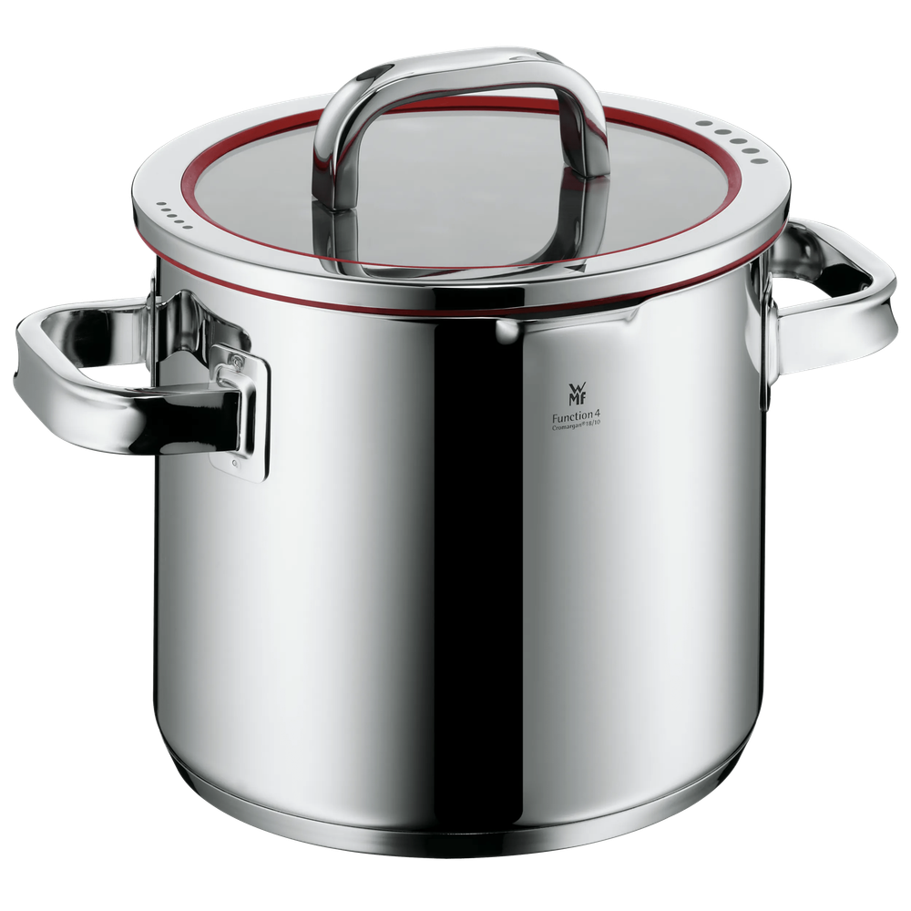 Oala inalta cu capac WMF Function 4, 20 cm, 5L, Cromargan®, argintiu