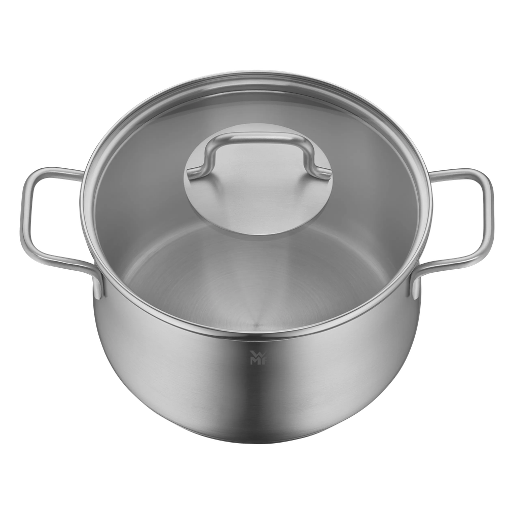 Set de 5 oale cu capac si 1 tigaie WMF Brilliant, inductie, Cromargan®