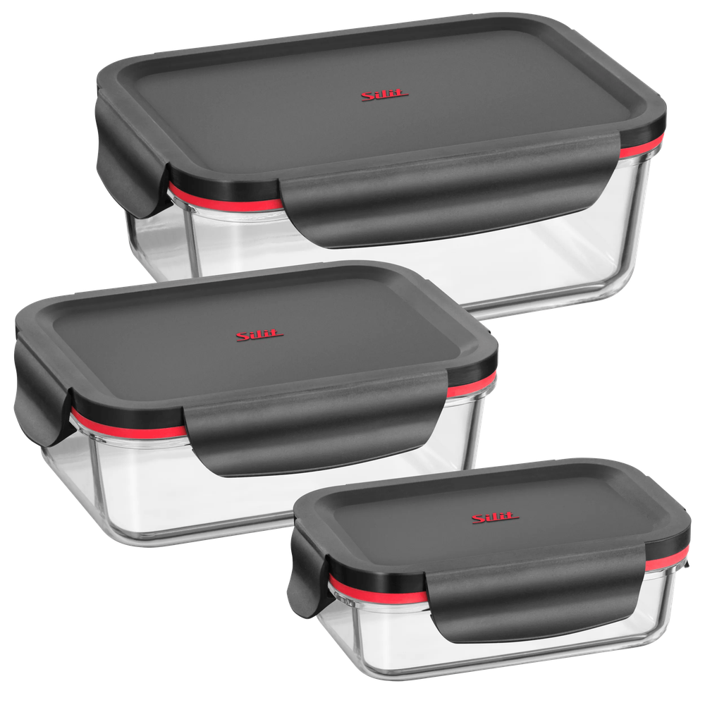 Set 3 caserole WMF Storio, sticlă termorezistentă, 100% ermetic