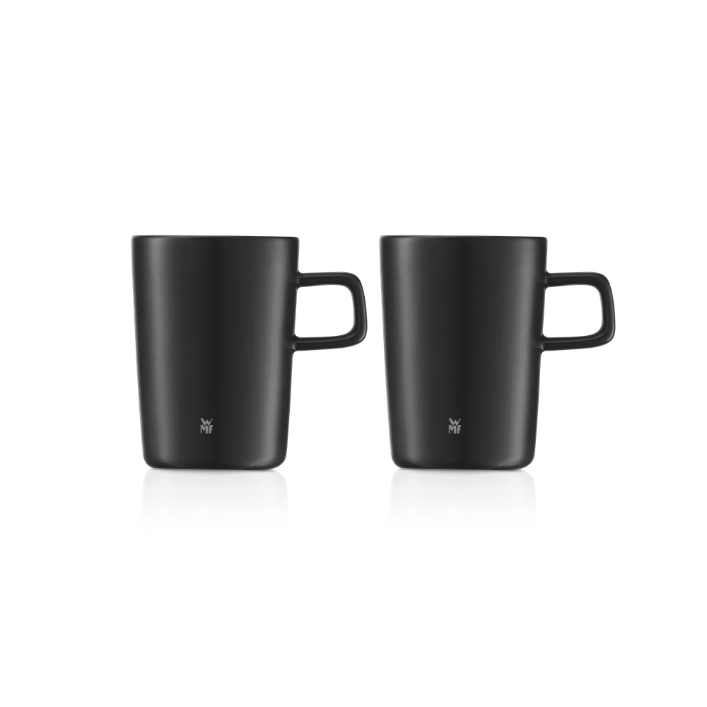Set de cani WMF Kineo, 2 piese, 0.25 L, fara BPA, ceramica, negru