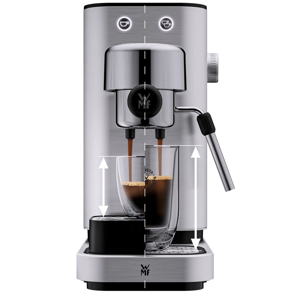 Espressor manual WMF Lono, 15 bari, duza cappuccino, argintiu