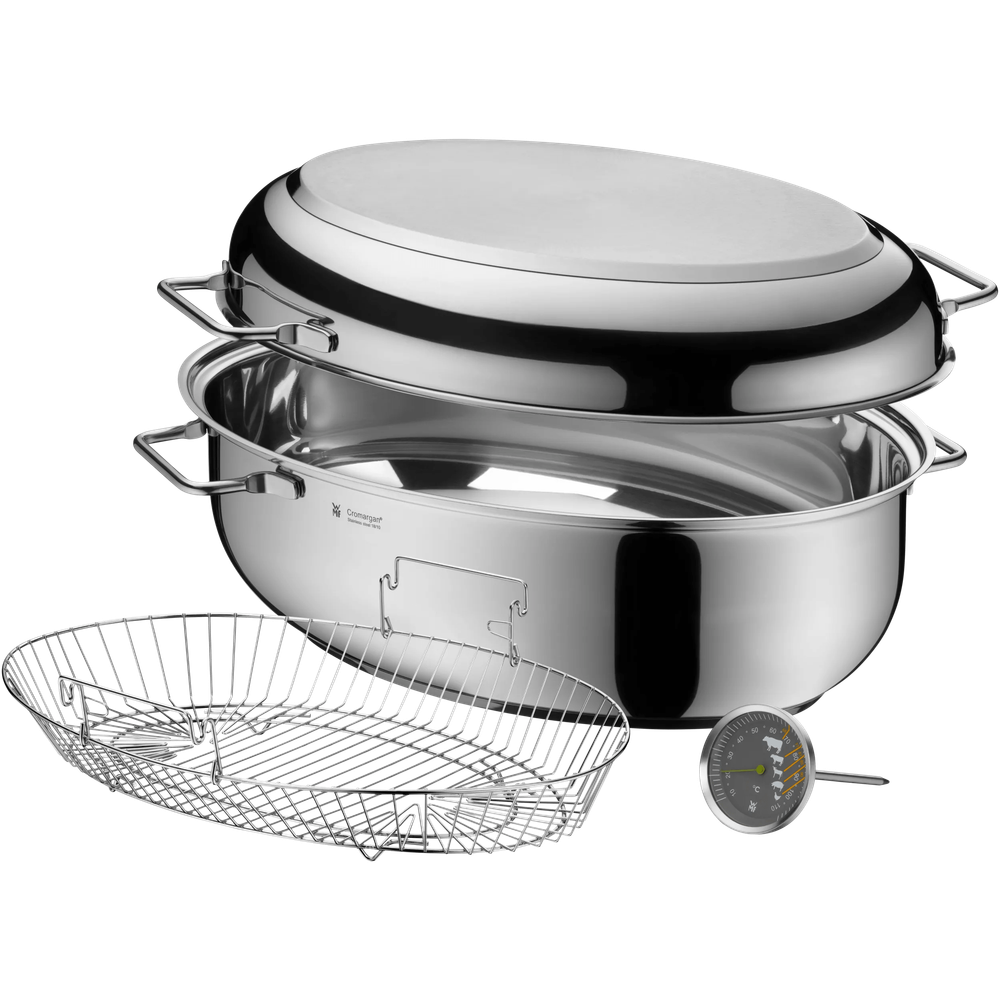 Vas pentru gătit cu termometru WMF, 8.5L, Cromargan®, argintiu