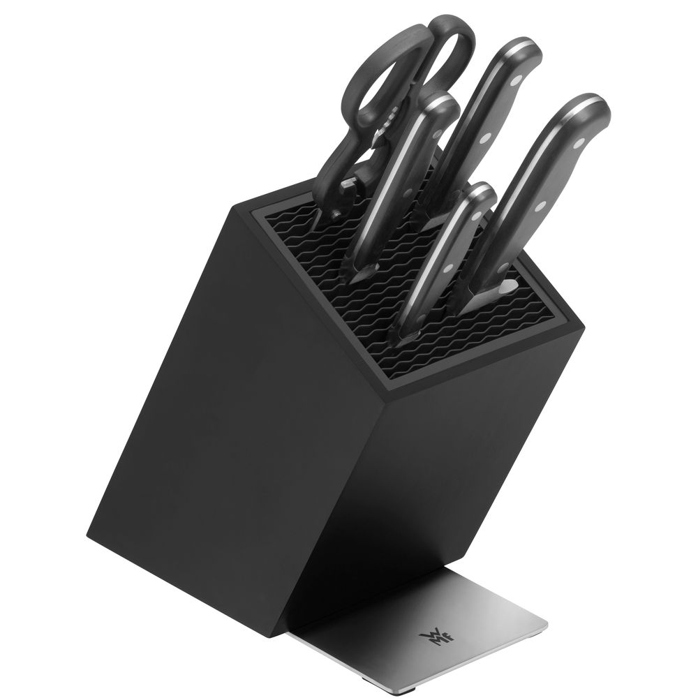 Set cutite si suport WMF Spitzenklasse Plus, foarfeca inclusa, negru