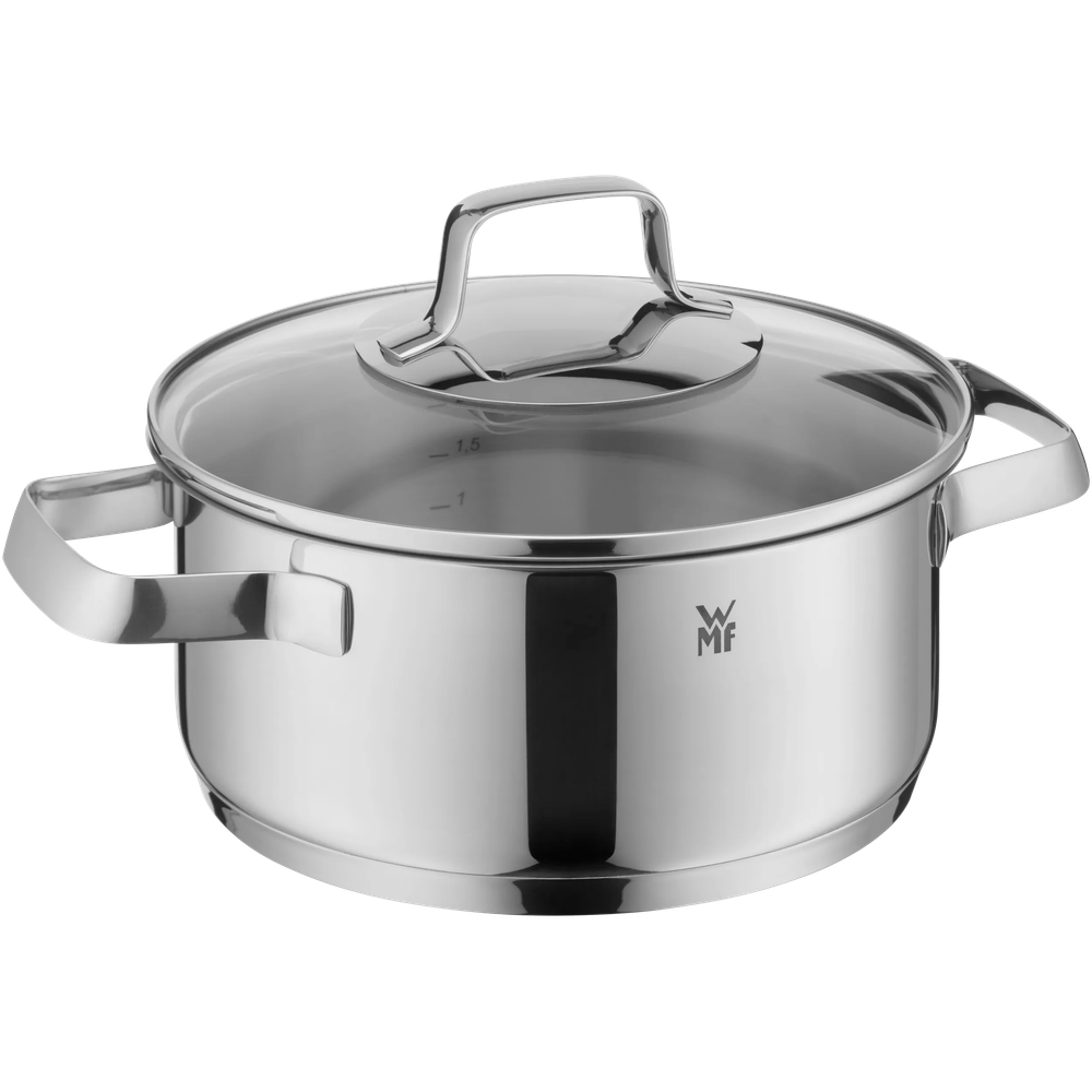Oala cu capac WMF Belmonte, 20 cm, 2.5L, inductie, Cromargan®