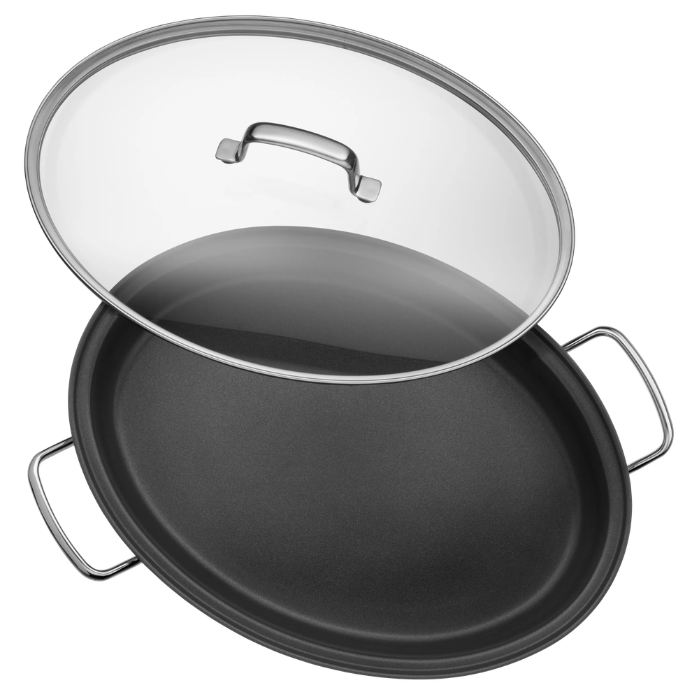 Tigaie pentru peste cu capac WMF Gourmet, 38 x 26 cm, Cromargan®