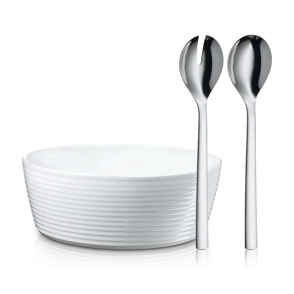 Bol din portelan cu set tacamuri pentru salata WMF Nuova, Cromargan®