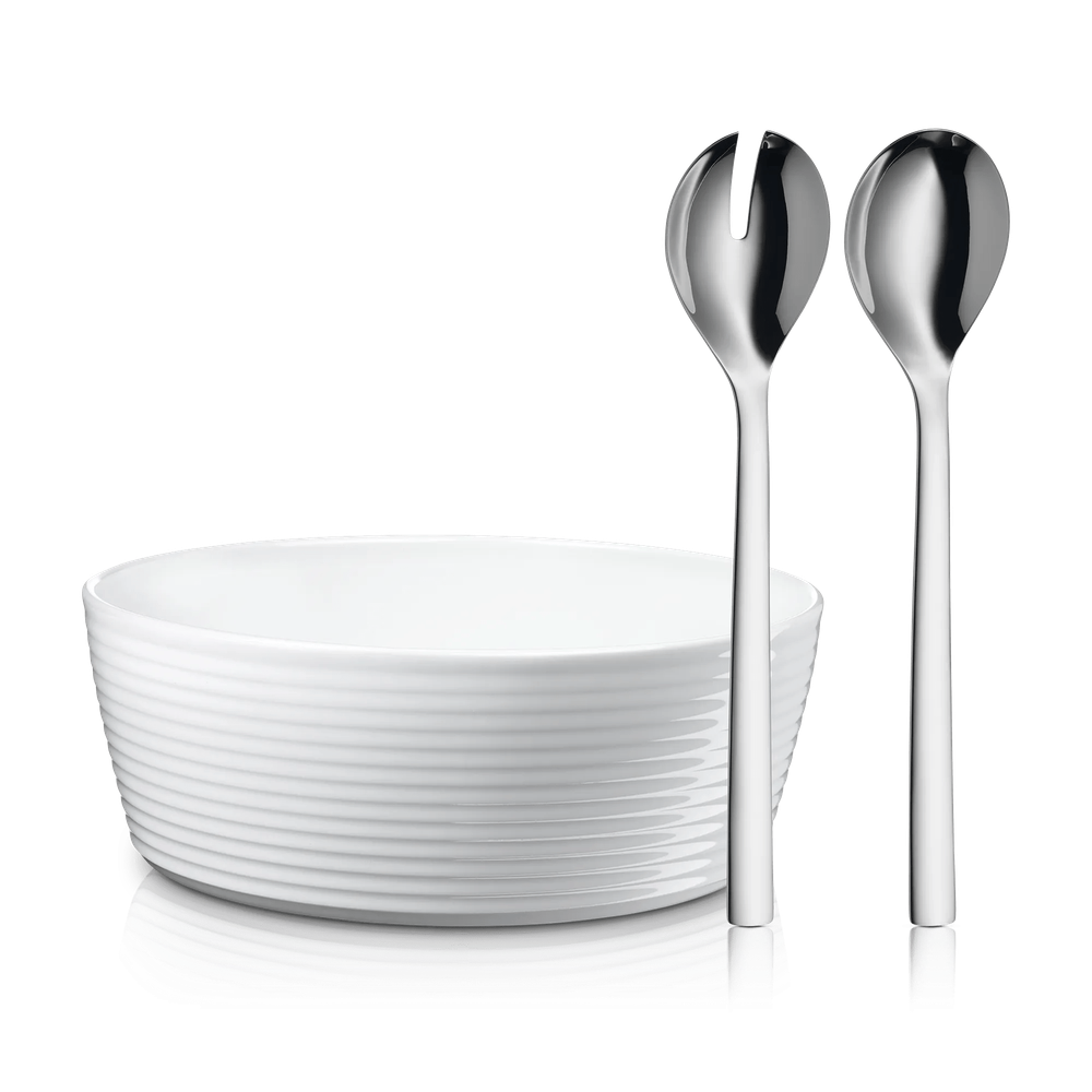 Bol din portelan cu set tacamuri pentru salata WMF Nuova, Cromargan®
