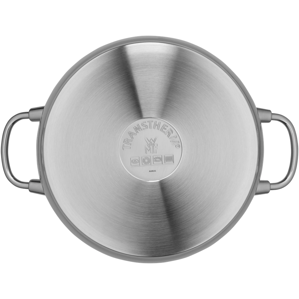 Oala cu capac WMF Quality One, 24 cm, 3.89 L, Cromargan®, argintiu