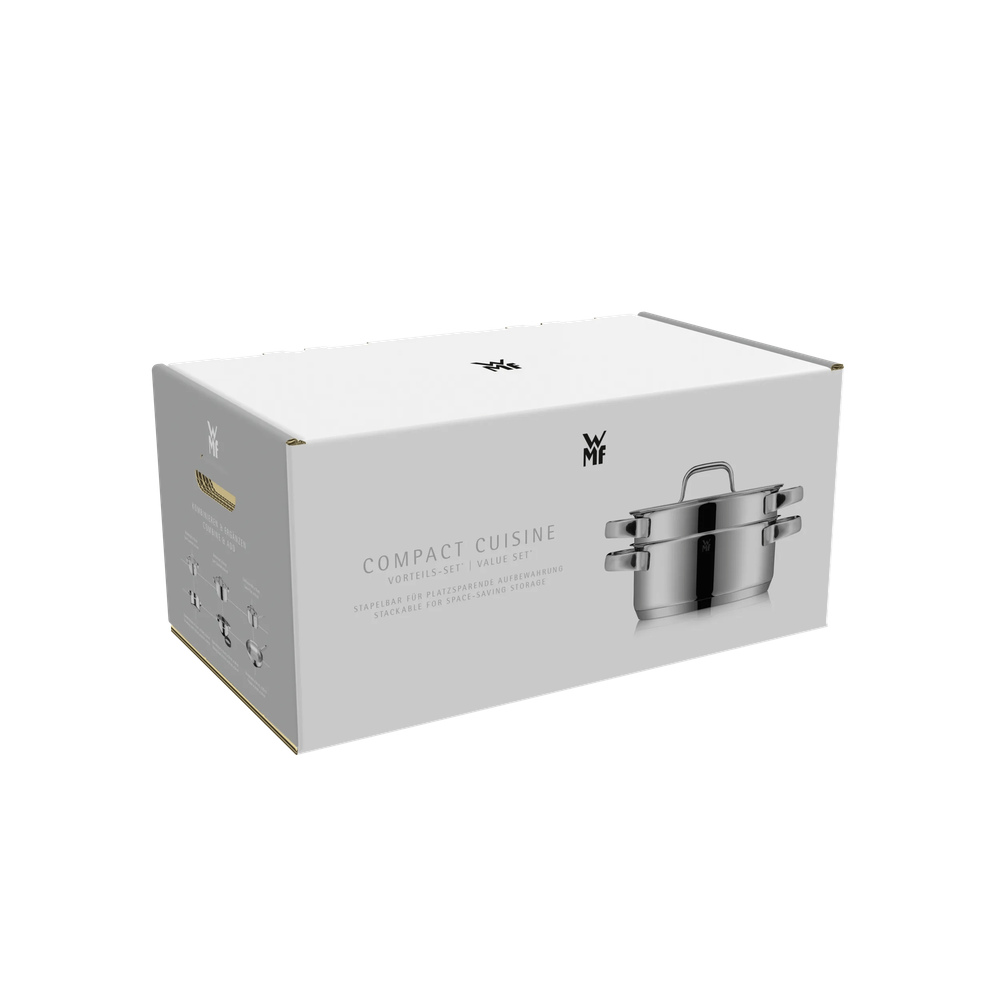 Set 5 piese oale cu capac WMF Compact Cuisine, Cromargan