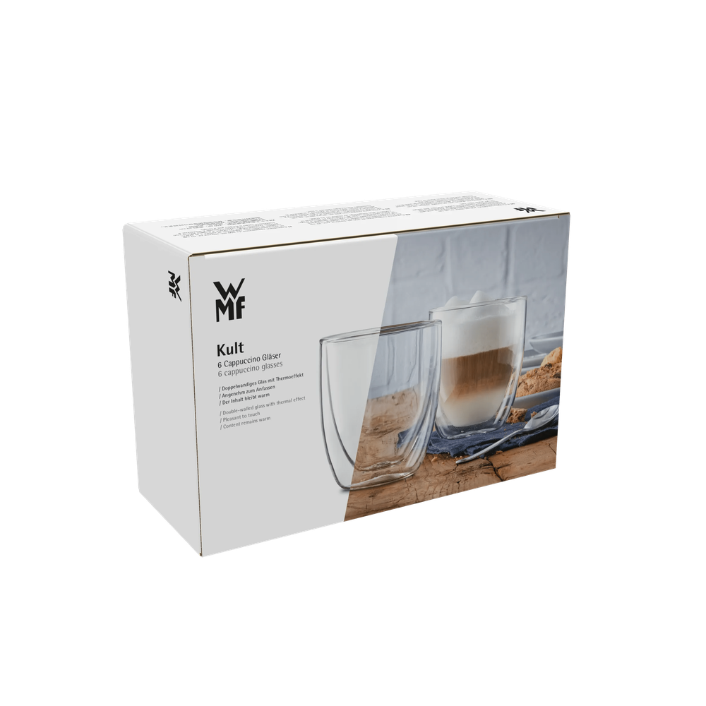 Set pahare pentru cappuccino WMF, 6 piese, pereti dubli, 250 ml
