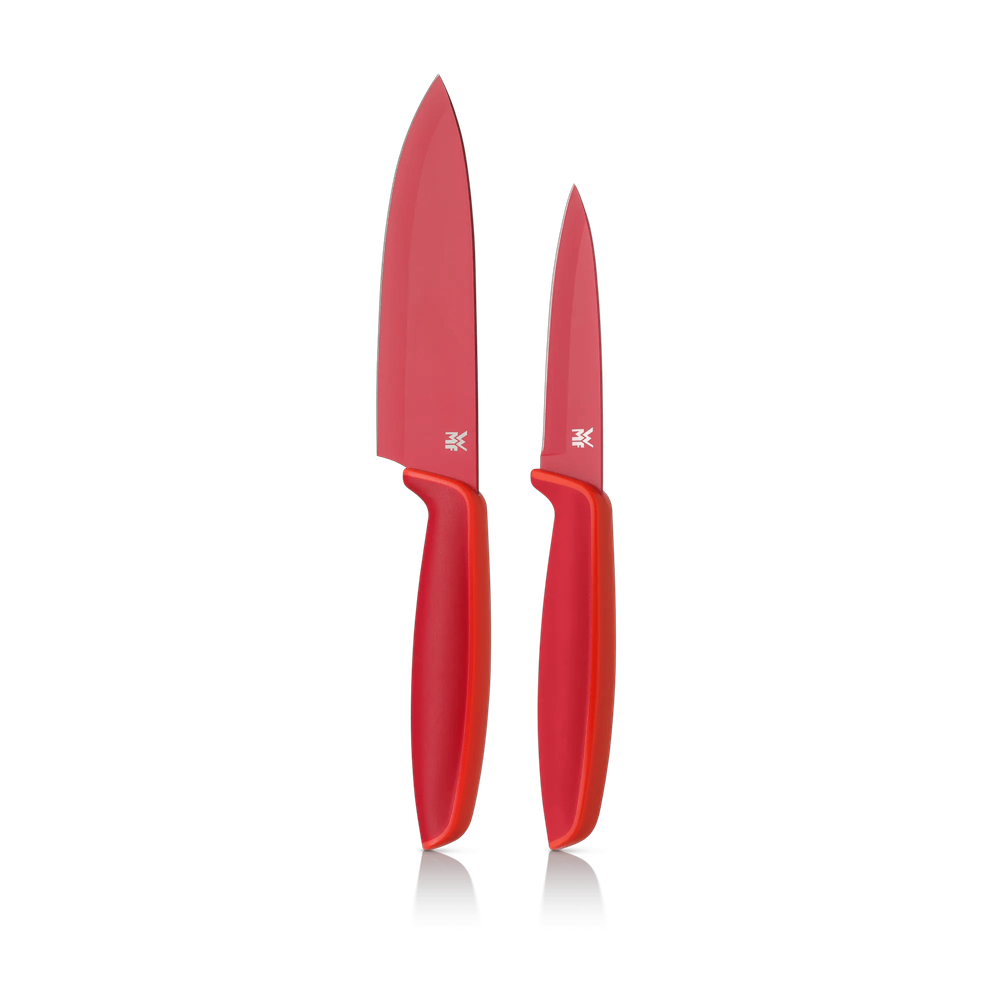 Set de 2 cutite WMF Touch, 9 - 13 cm, capace depozitare, rosu