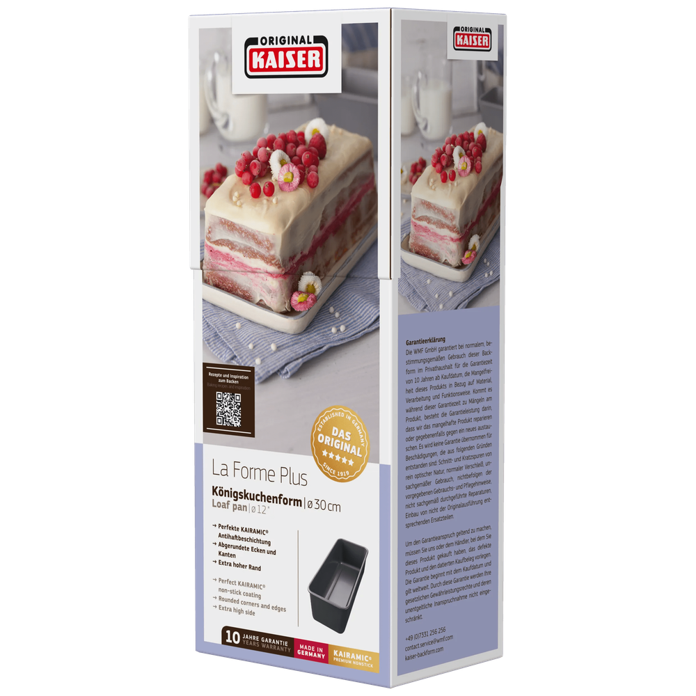 Tava de copt KAISER La Forme Plus, 30 x 11 cm, antiaderenta, negru