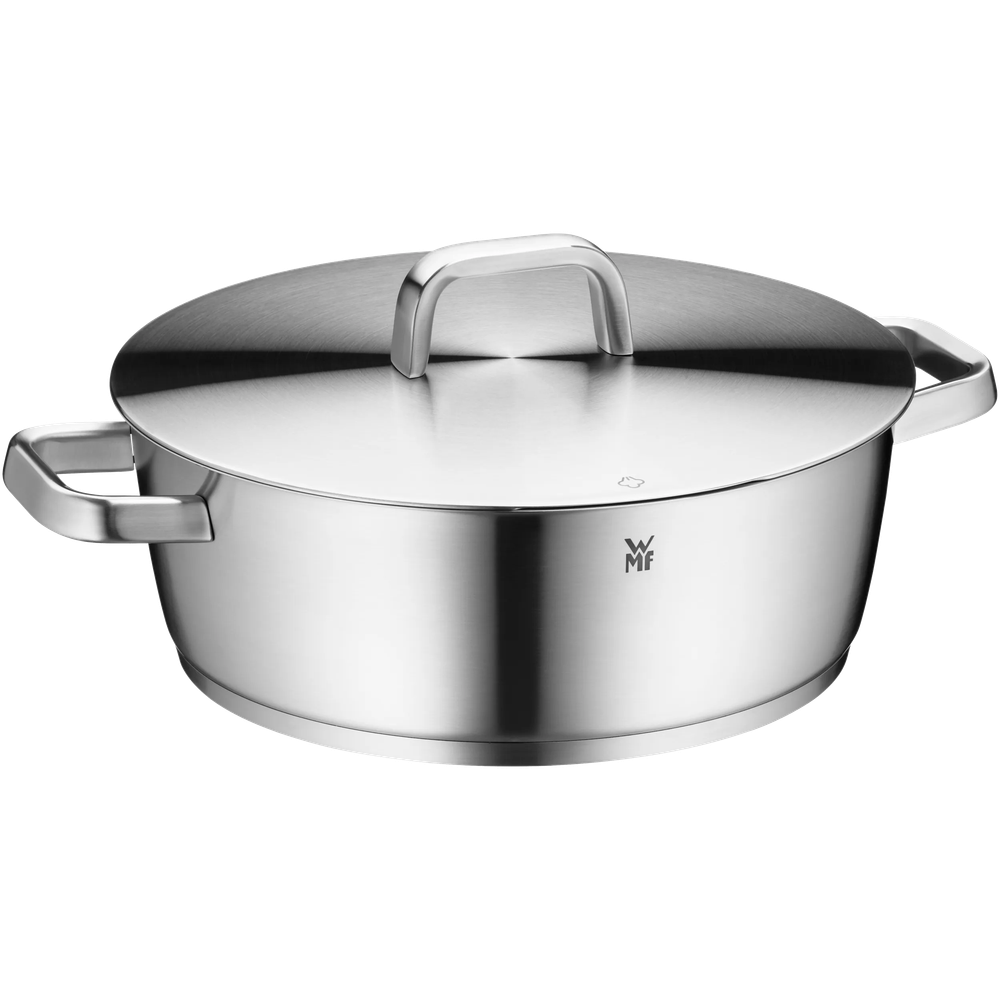 Oala cu capac WMF Iconic, 28 cm, Cromargan®, baza TransTherm®