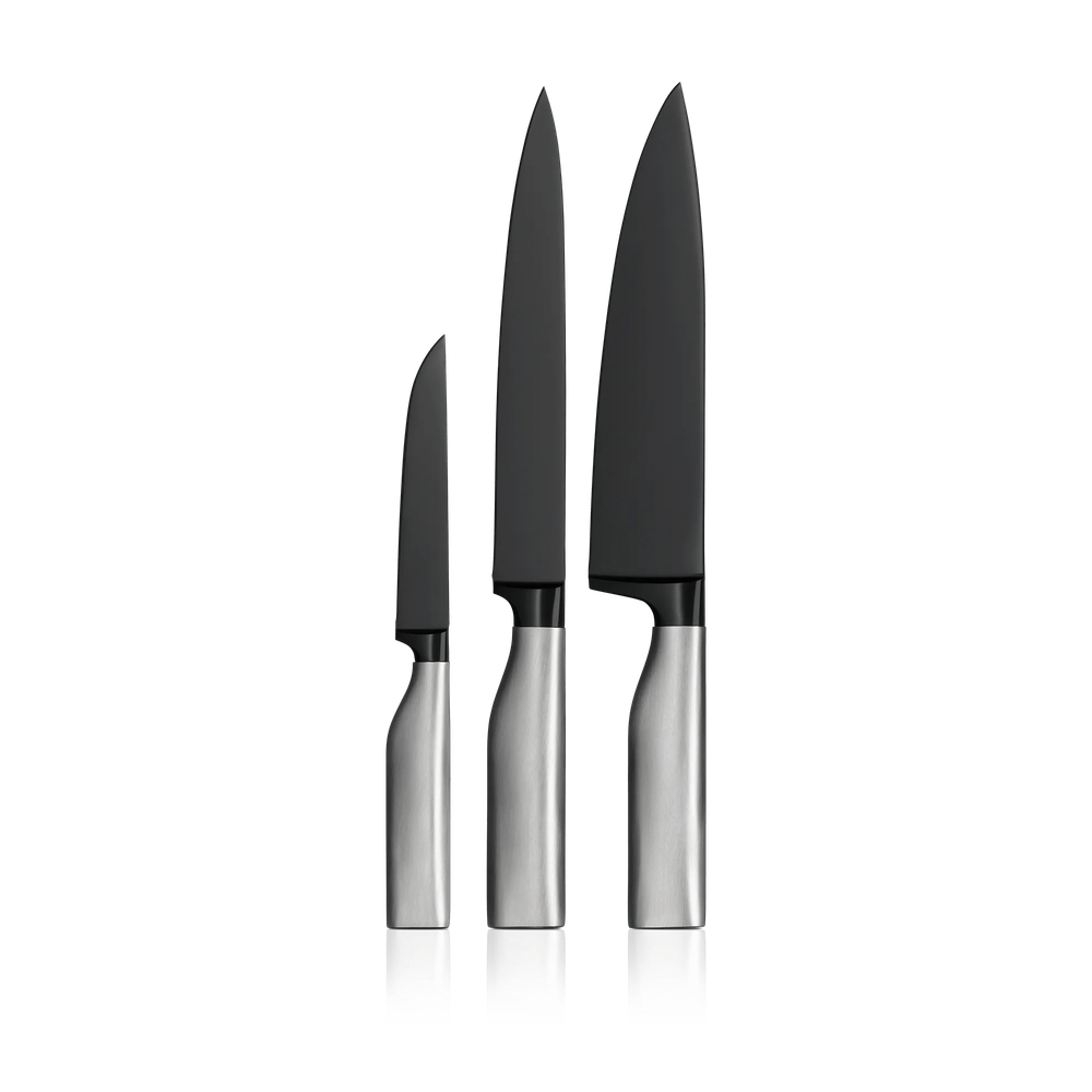 Set de 3 cutite WMF Ultimate Black, Diamond Cut