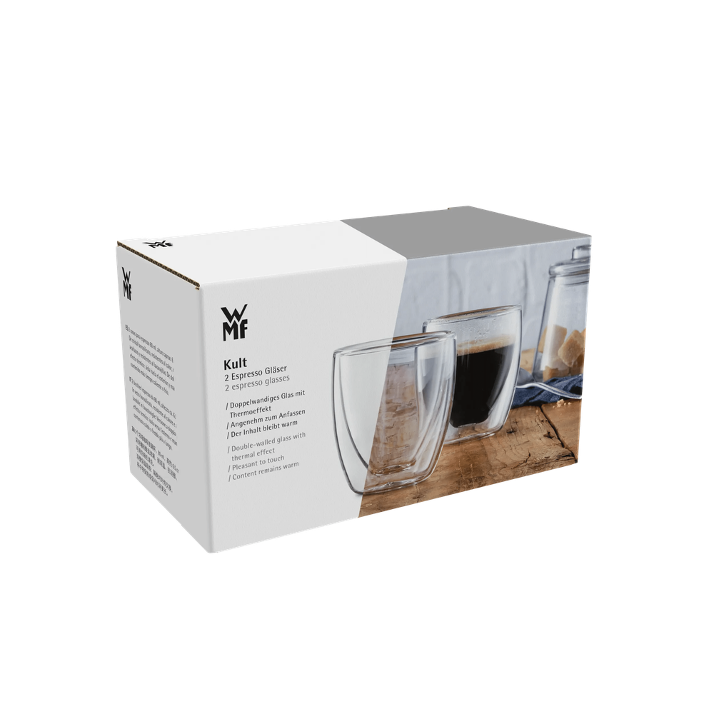 Set 2 pahare cu perete dublu pentru espresso WMF Kult, sticla