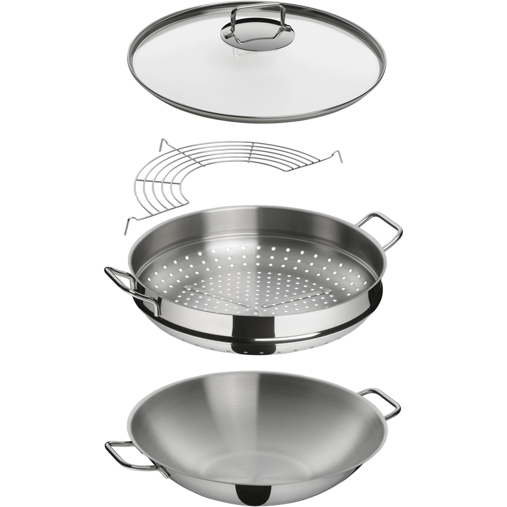 Set de 4 piese WMF Macao Wok, 36 cm, inductie