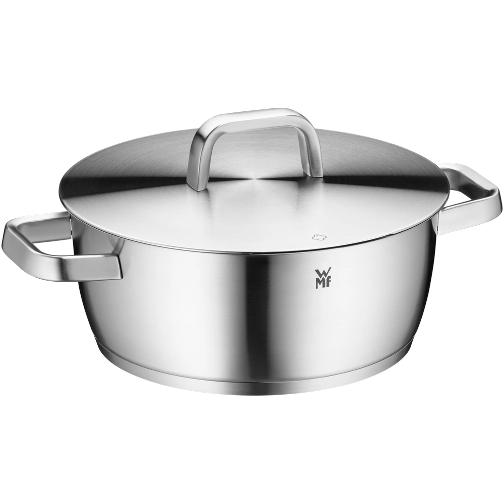 Cratita cu capac WMF Iconic, 24 cm, Cromargan®, baza TransTherm®