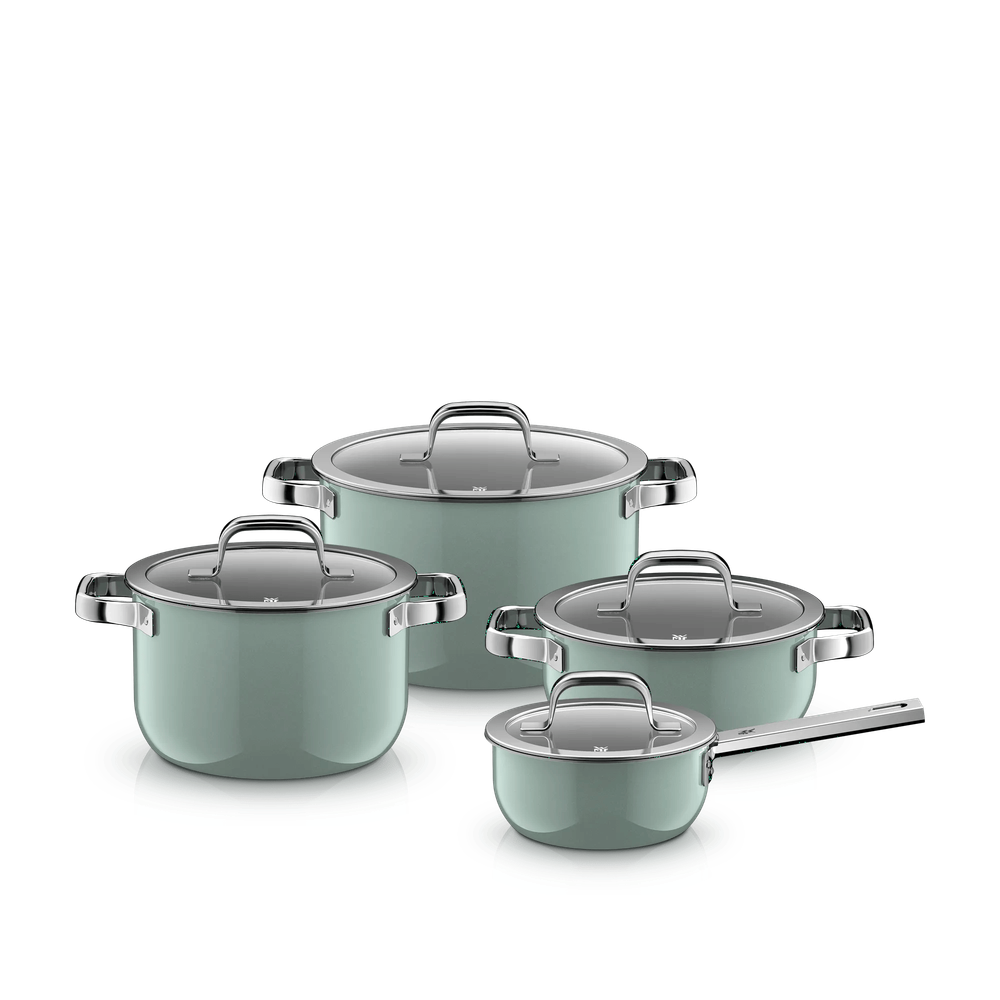 Set 4 oale cu capac WMF Fusiontec Mineral Pro, inductie, Eucalyptus
