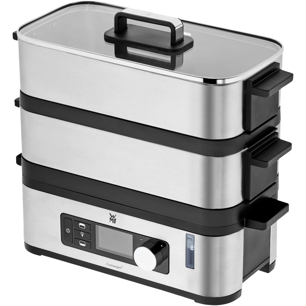 Aparat de gatit cu abur WMF KitchenMinis, 900 W, 4.3 L, Cromargan®
