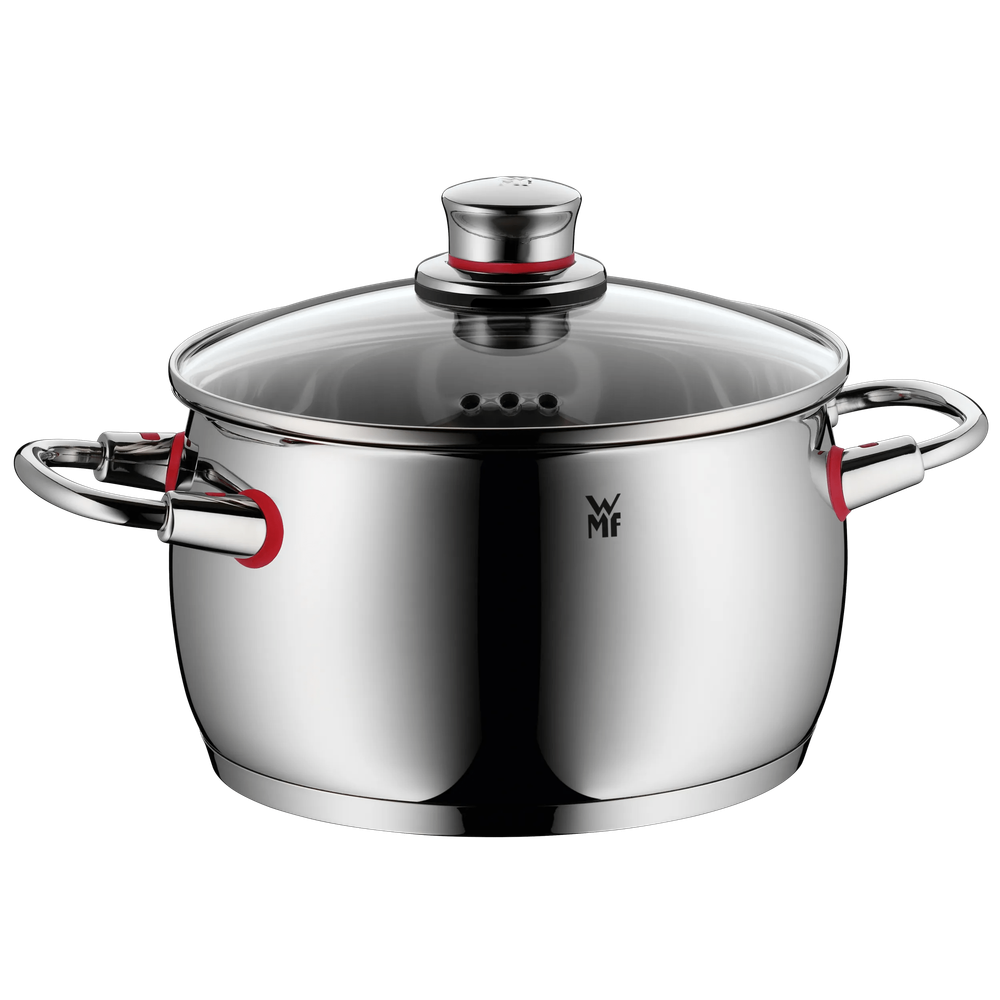 Oala cu capac WMF Quality One, 20 cm, 4L, Cromargan®, baza TransTherm®
