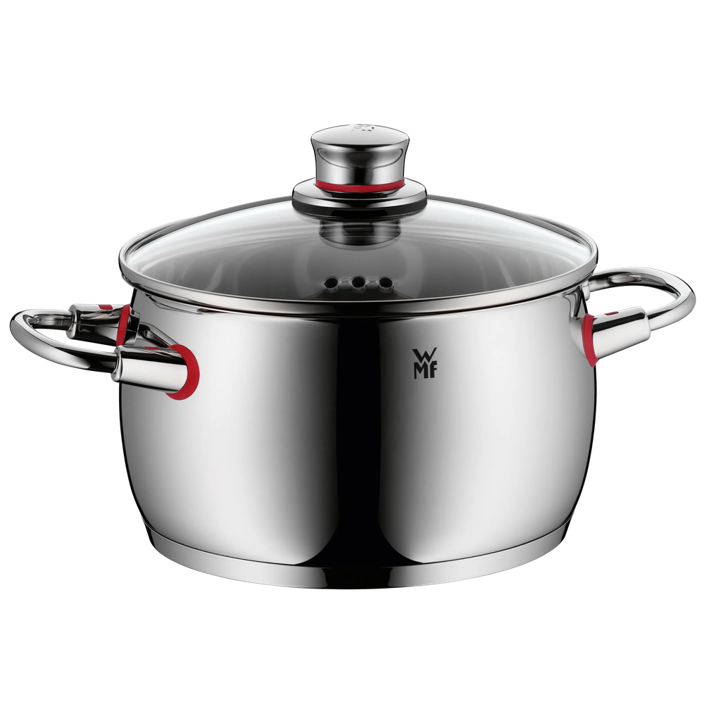 Oala cu capac WMF Quality One, 20 cm, 4L, Cromargan®, baza TransTherm®