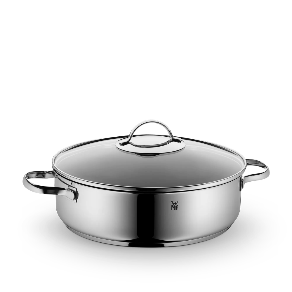 Tigaie pentru servirea tocanitelor WMF de 28 cm cu capac, argintiu