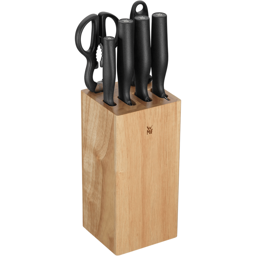 Set cutite si suport WMF Impulse, 7 piese, foarfeca inclusa, inox