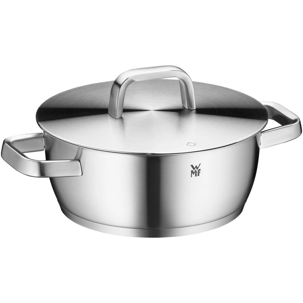 Oala joasa cu capac WMF Iconic, 22 cm, Cromargan®, inductie