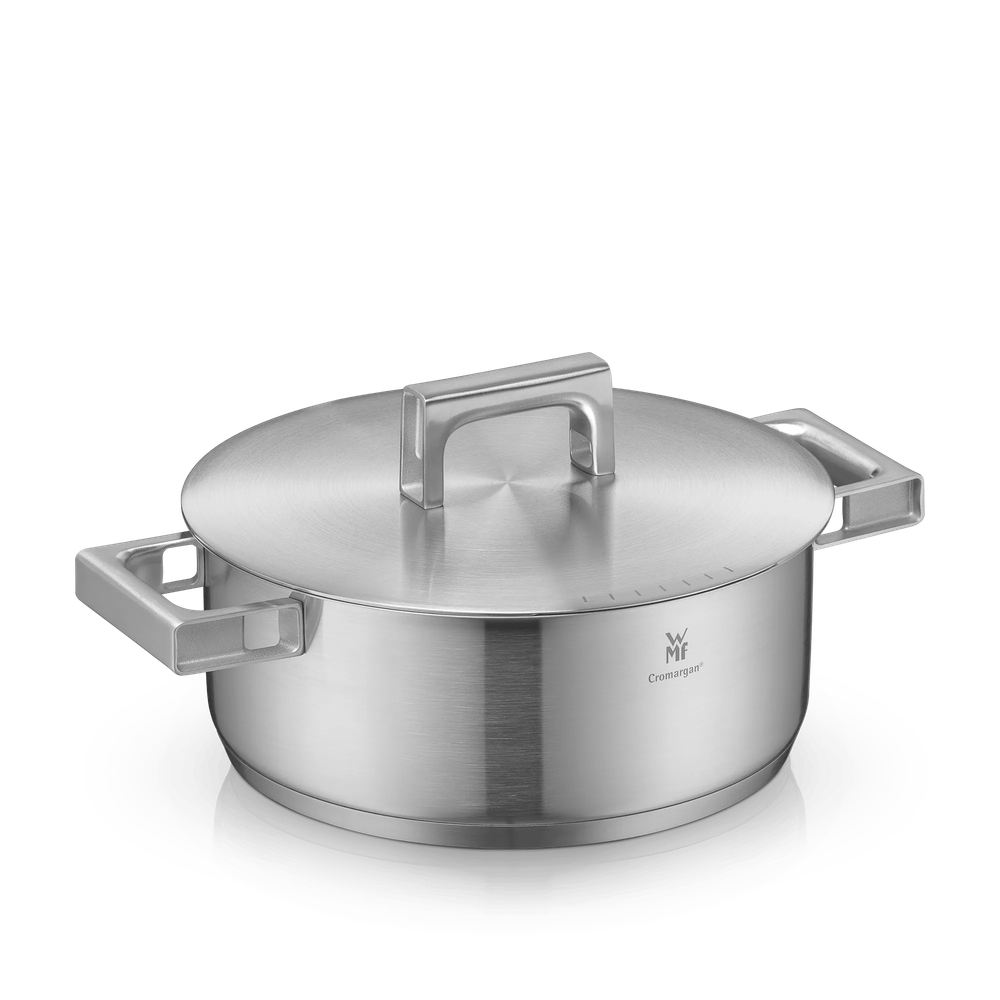 Oala cu capac WMF Ultimate Cool +, 24 cm, 4.1L, inductie, Cromargan®