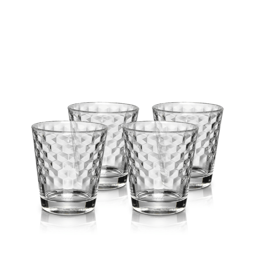 Set de 4 pahare WMF, 0.23L, sticla termorezistenta, model fagure