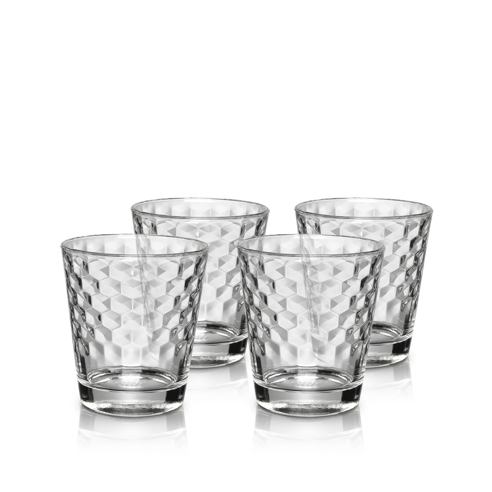 Set de 4 pahare WMF, 0.23L, sticla termorezistenta, model fagure