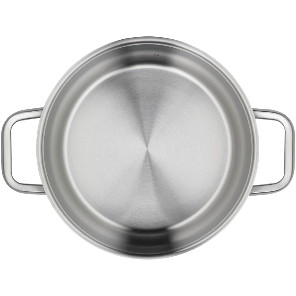 Oala joasa cu capac WMF Iconic, 22 cm, Cromargan®, inductie