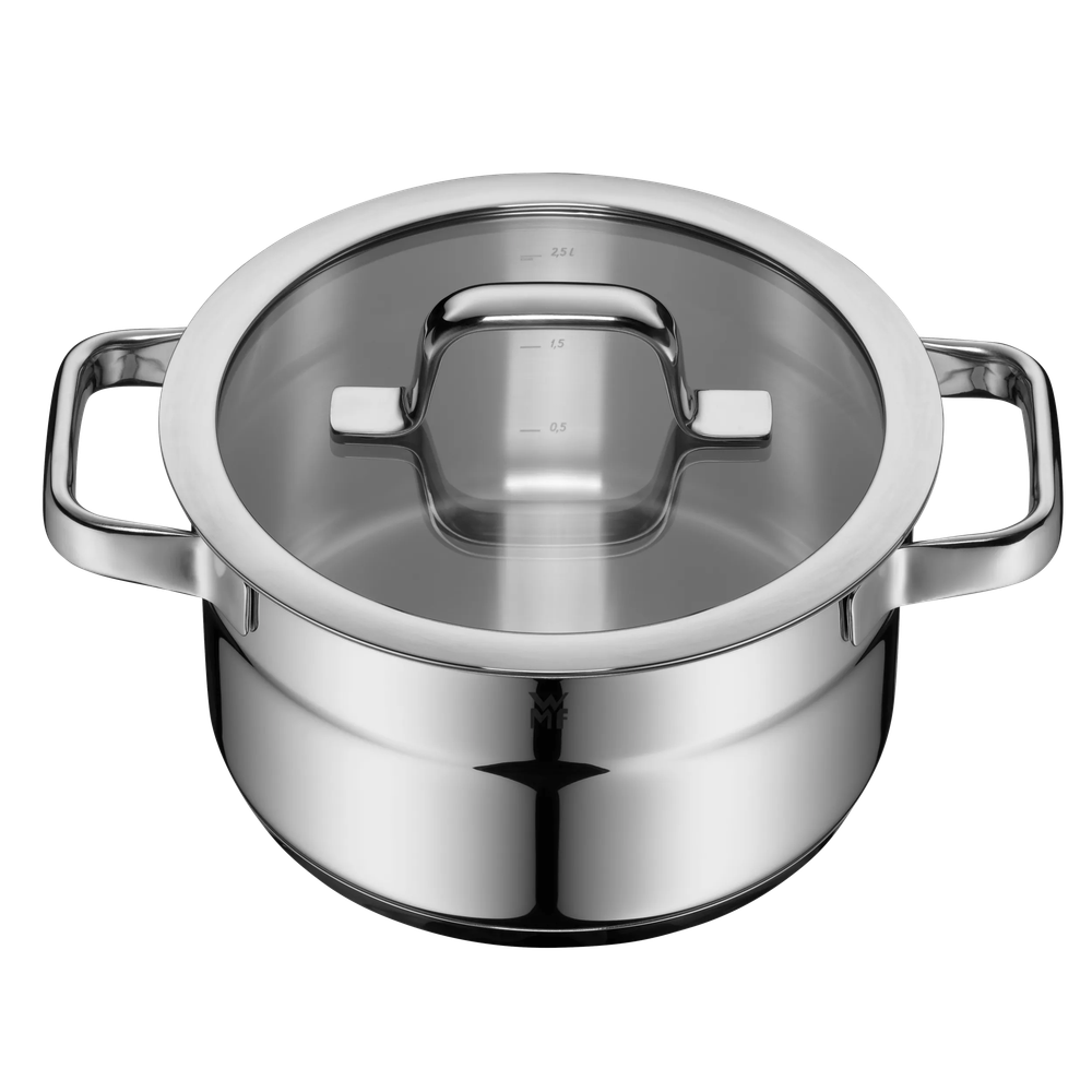 Set 5 piese oale cu capac WMF Compact Cuisine, Cromargan®, TransTherm®
