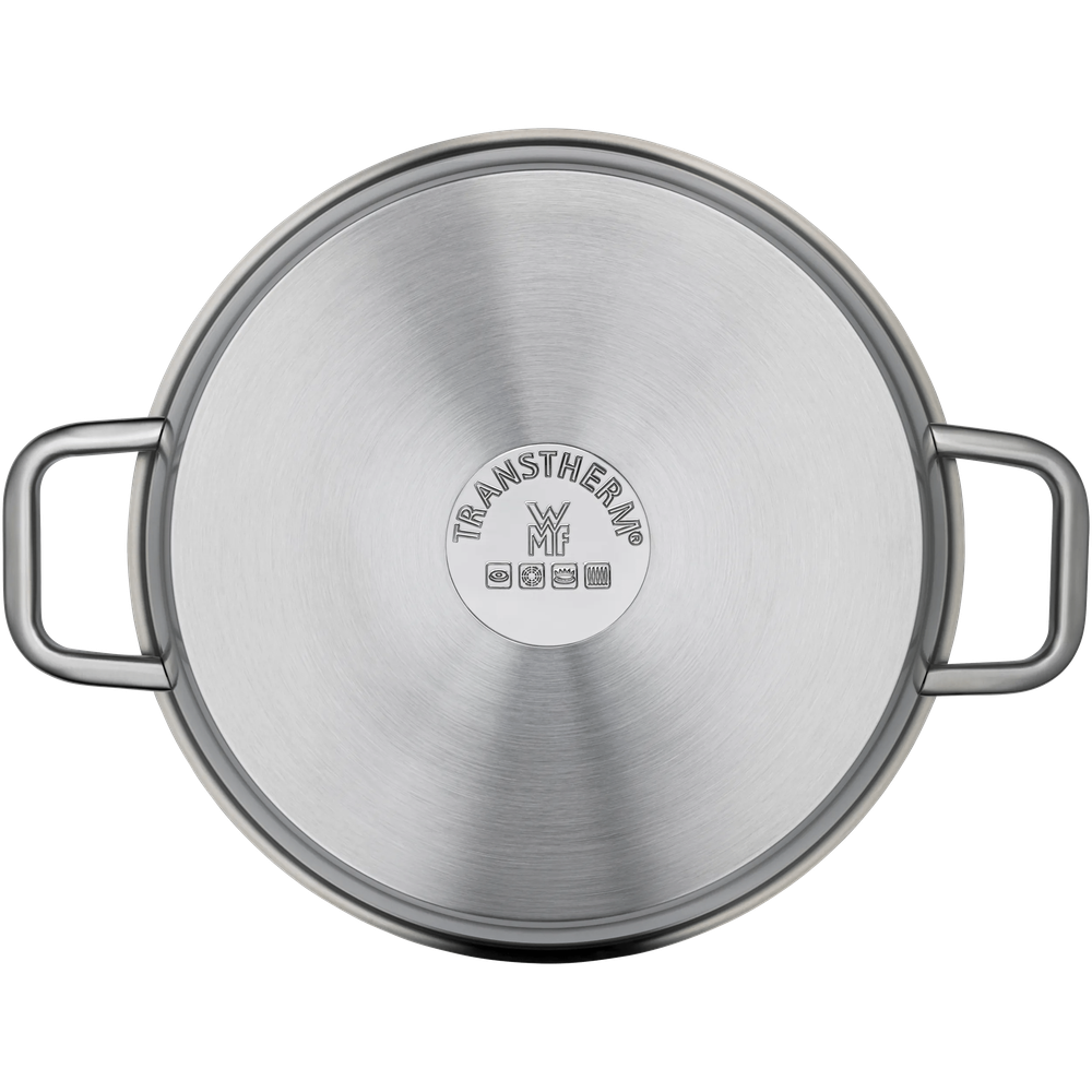 Oala cu capac WMF Iconic, 28 cm, Cromargan®, baza TransTherm®