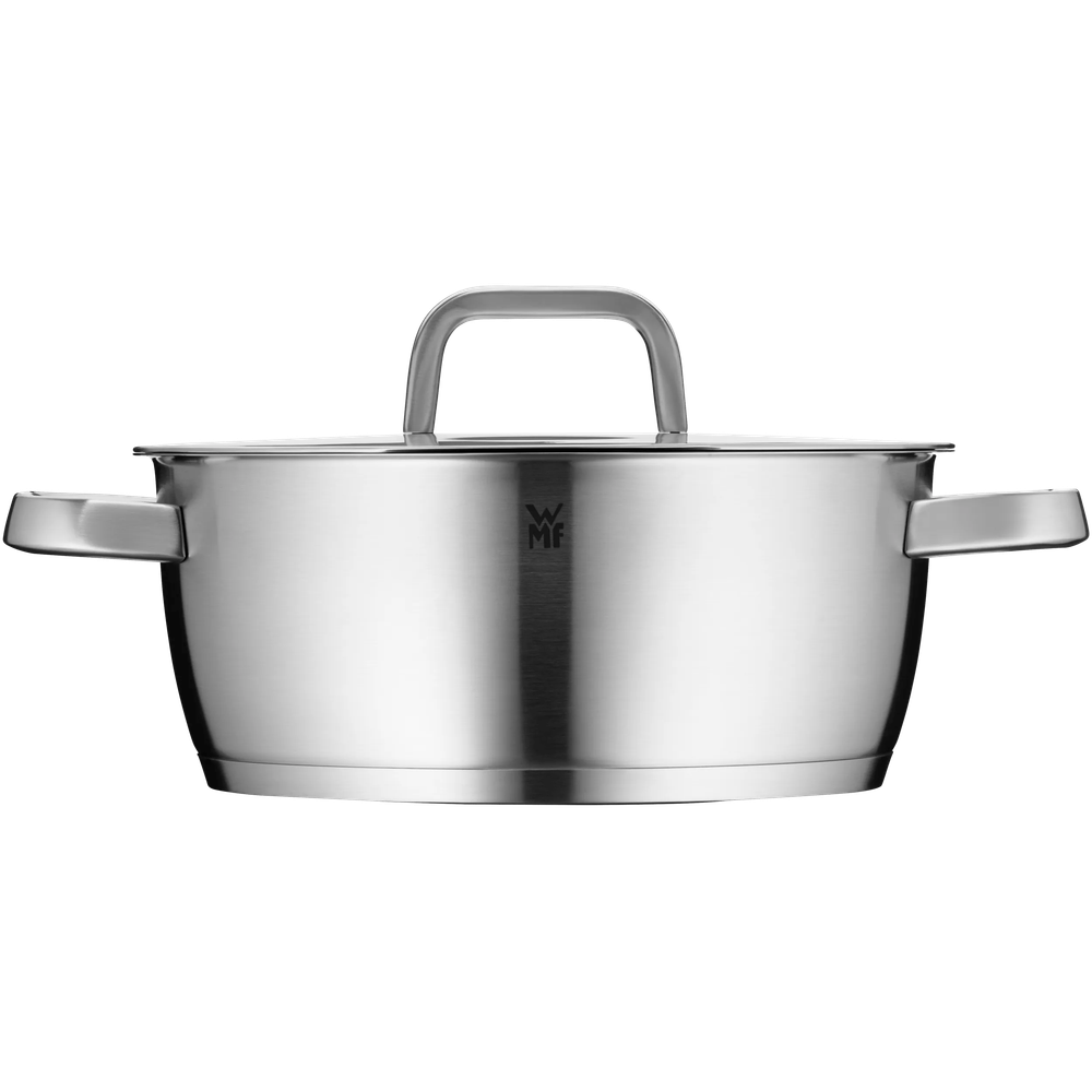 Cratita cu capac WMF Iconic, 24 cm, Cromargan®, baza TransTherm®