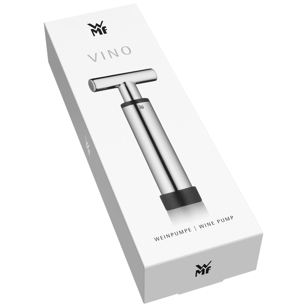 Pompa de vin cu 2 dopuri WMF Vino, etansare, reutilizabila, Cromargan®