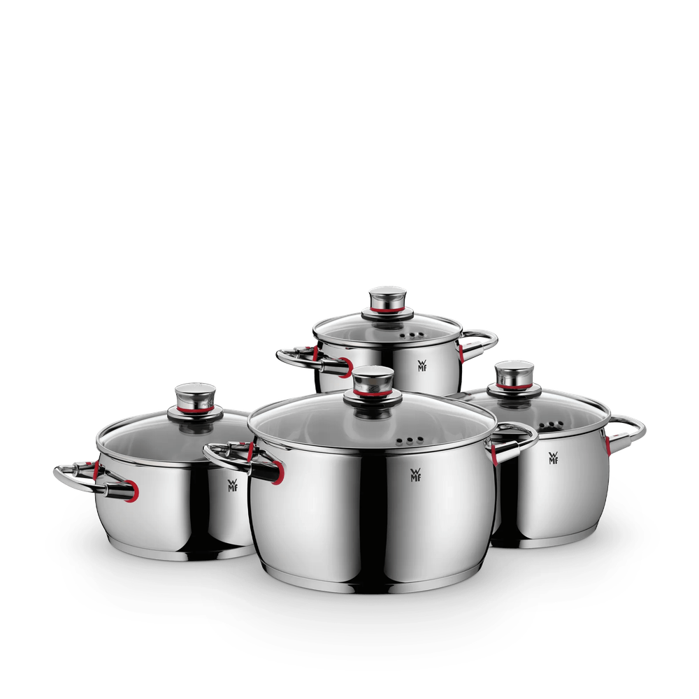 Set de 4 piese WMF Quality One cu capac,  Cromargan®, argintiu