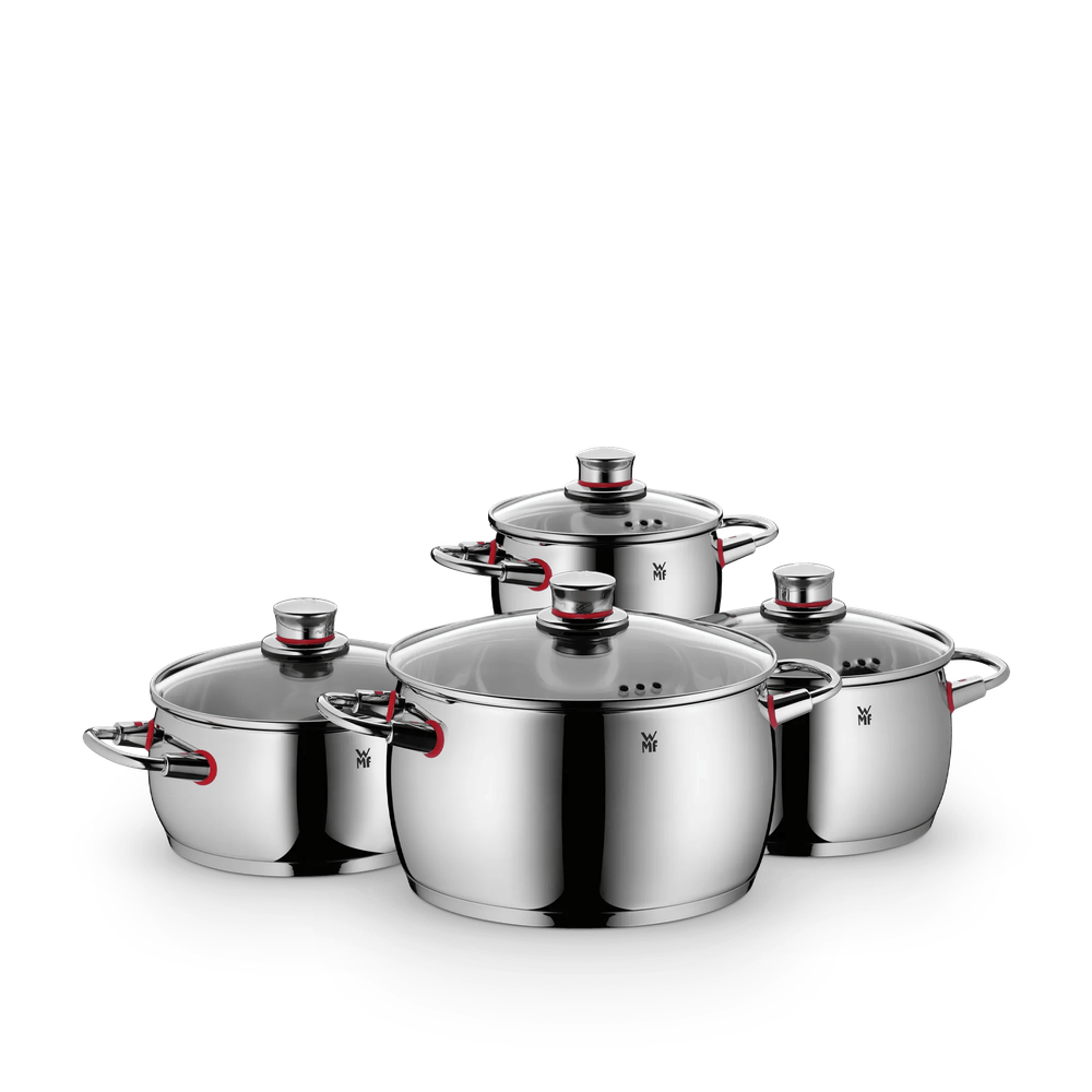 Set de 4 piese WMF Quality One cu capac,  Cromargan®, argintiu