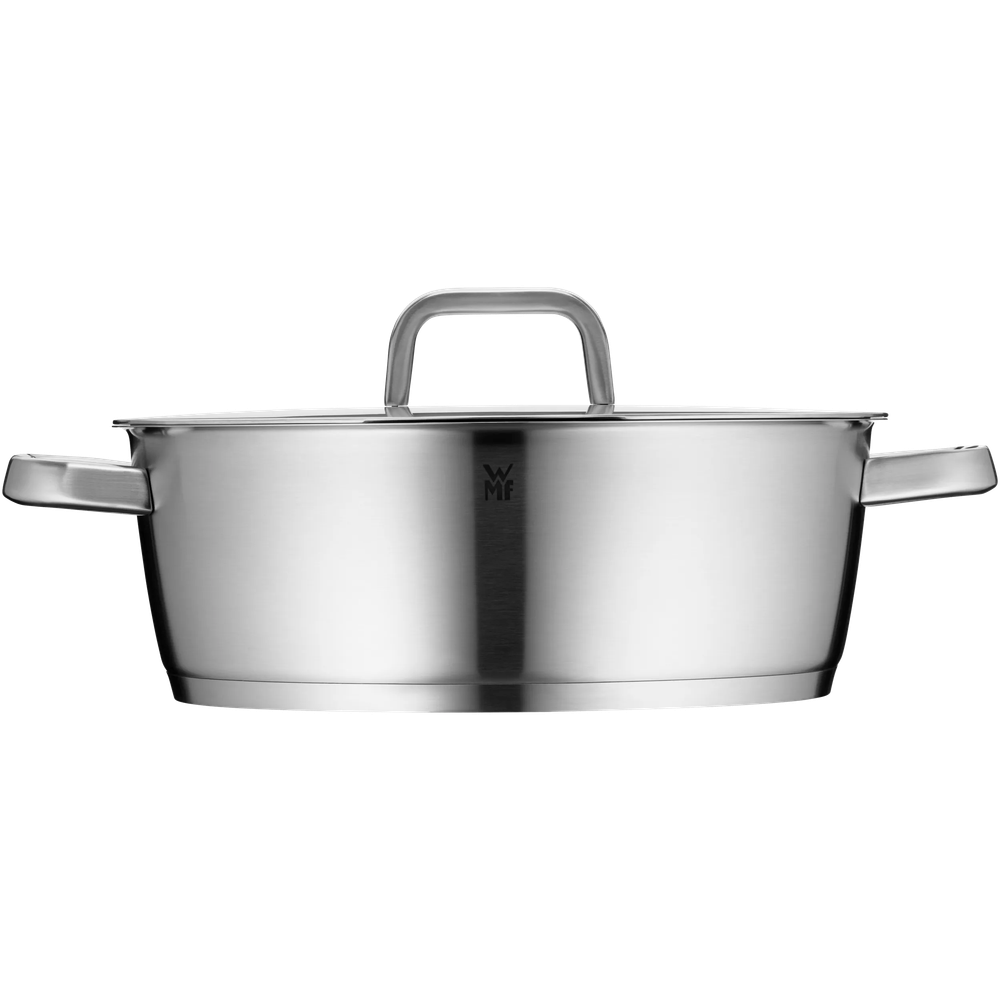 Oala cu capac WMF Iconic, 28 cm, Cromargan®, baza TransTherm®