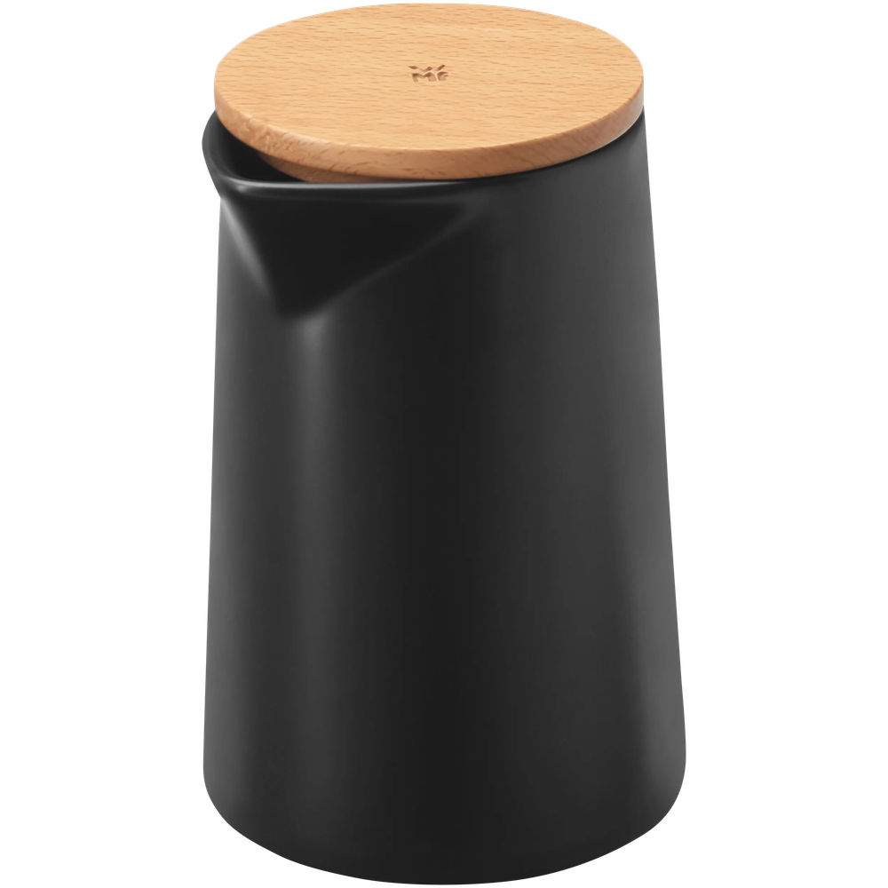 Recipient pentru lapte WMF Kineo, 270 ml, capac lemn, negru mat