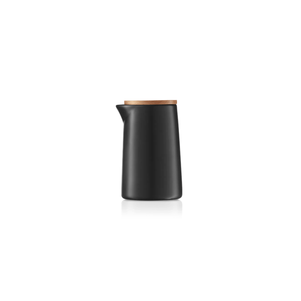 Recipient pentru lapte WMF Kineo, 270 ml, capac lemn, negru mat