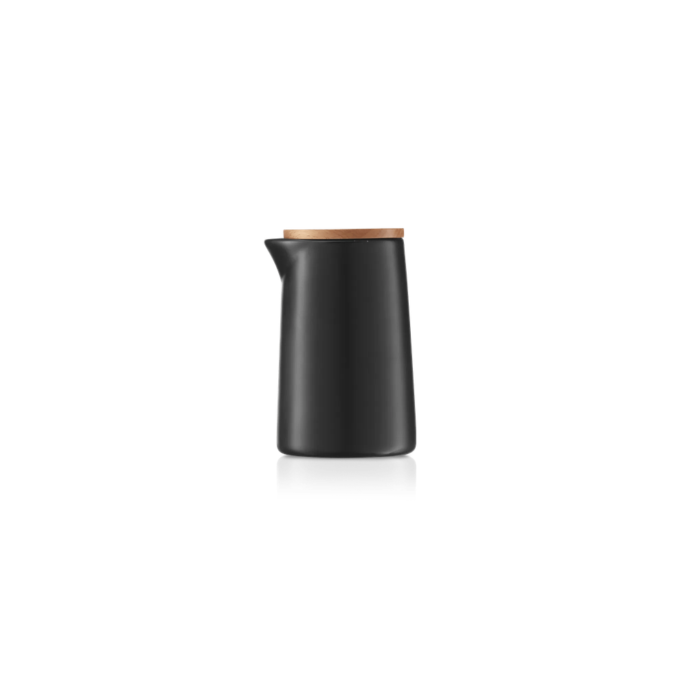 Recipient pentru lapte WMF Kineo, 270 ml, capac lemn, negru mat