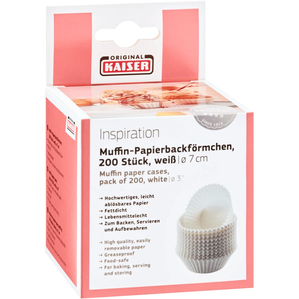 Set 200 forme pentru briose KAISER Inspiration, 7 cm, alb