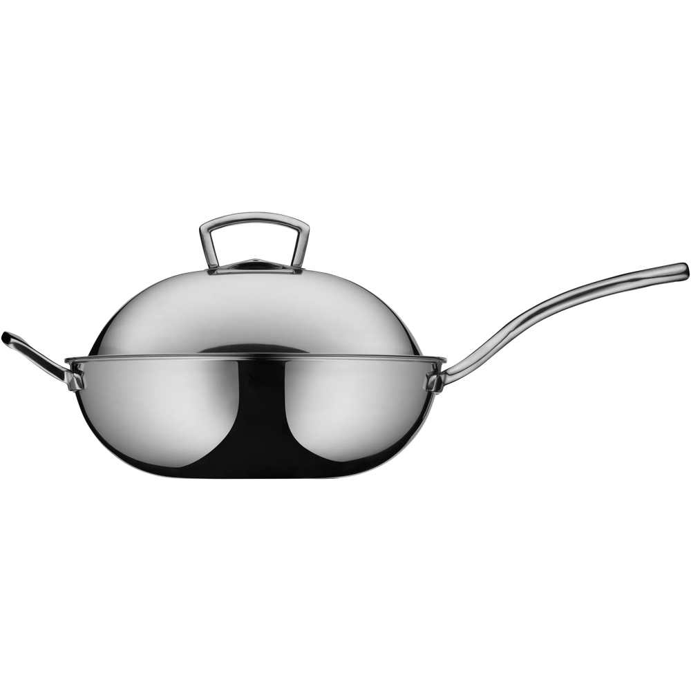 Tigaie wok cu capac WMF Multiply, 32 cm, Cromargan®, argintiu