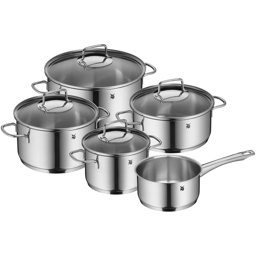 Set de 5 oale cu capac WMF Astoria, baza TransTherm®, Cromargan®