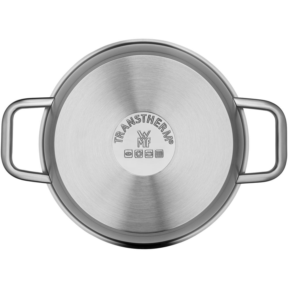 Oala joasa cu capac WMF Iconic, 22 cm, Cromargan®, inductie