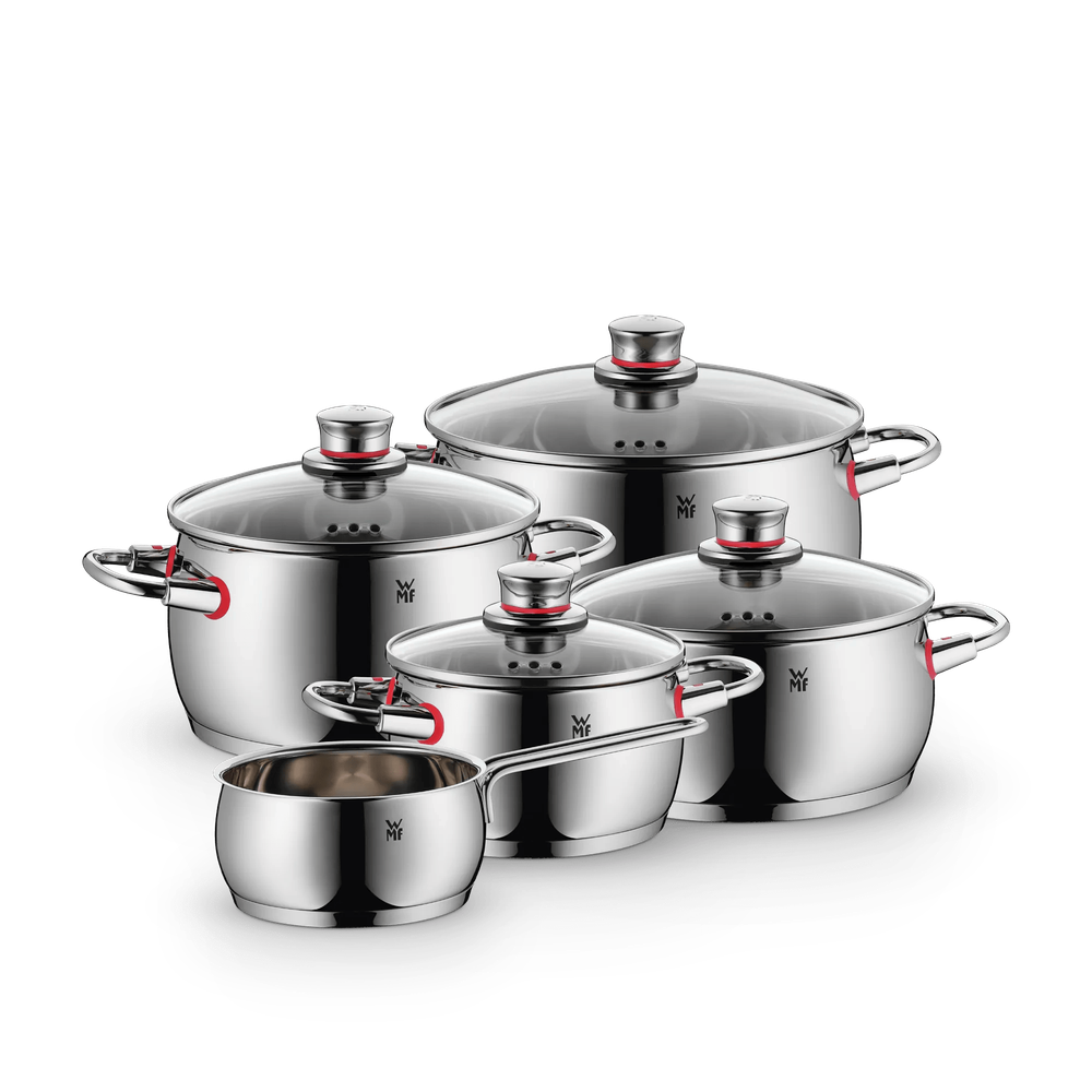 Set de 5 oale cu capac WMF Quality One, 16/20/24 cm, Cromargan®